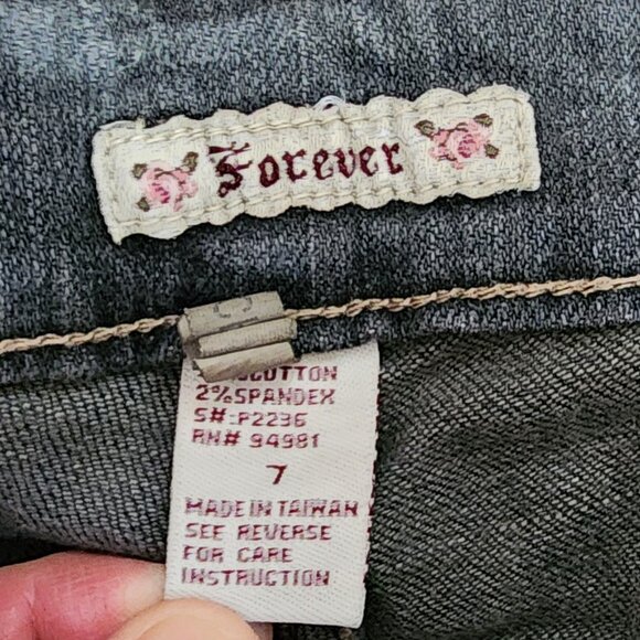 Forever 21 Gray Straight Leg Jeans Size 7 - Picture 9 of 16